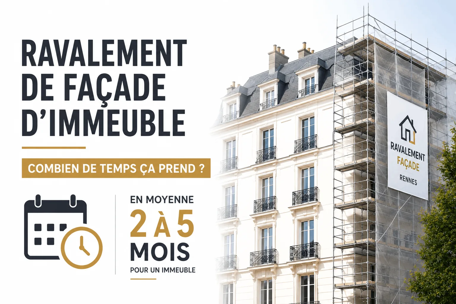 Combien de temps dure un ravalement de façade d'immeuble à Rennes